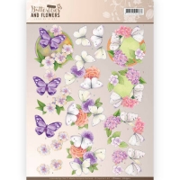 Billede: blomster og sommerfugle, JEANINES ART