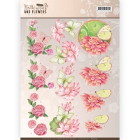 Billede: blomster og sommerfugle, JEANINES ART