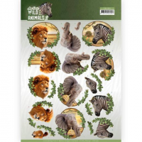 Billede: løve, elefant og zebra, amy design