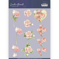 Billede: sommerfugl ved rose, roser og hjerte med calla liljer, jeanine´s art