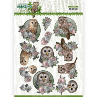 Billede: blomstersmykkede uglebilleder, Amy Design