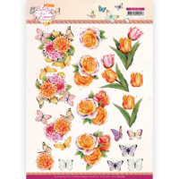 Billede: sommerfugle og blomster, Jeanine's Art