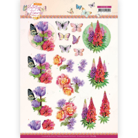 Billede: sommerfugle og blomster, Jeanine's Art