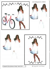 Billede: konfirmand pige med cykel i dotsmønster, lene design, tilbud