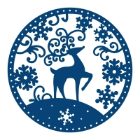 Billede: skæreskabelon rensdyr i snekugle, d106, tattered lace, tilbud, førpris kr. 168,-, nupris