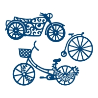 Billede: skæreskabelon væltepeter, cykel og motorcykel, d216, tattered lace, tilbud, førpris kr. 150,-, nupris