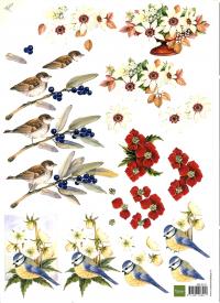 Billede: blomster og fugle, marianne design