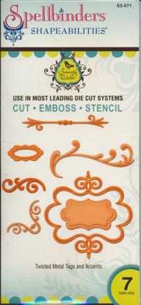 Billede: spellbinders twisted metal tags and accents, 7 dies, s5-071, førpris kr. 210,00,nupris