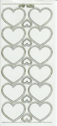 Billede: transperante hjerter guld, stickers