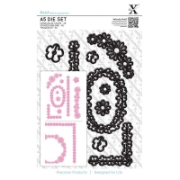 Billede: skæreskabelon A5 Die Set Naive Floral Borders, xcu503245, førpris kr. 180,- nupris