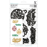 Billede: skæreskabelon A5 Die Set Christmas Sayings, (5 pcs), xcu503917, førpris kr. 180,- nupris